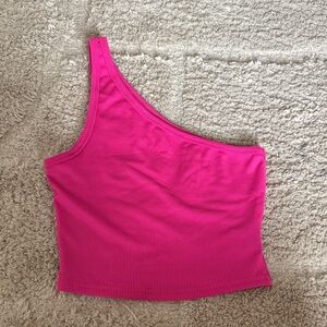 SHEIN Fuchsia Asymmetrical Crop Top